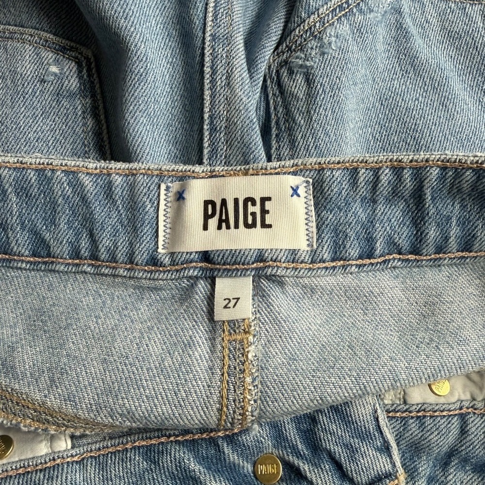PAIGE‎ Noella Short Barcelona Distressed Light Wash Denim Cutoffs 4 27 - Picture 4 of 8